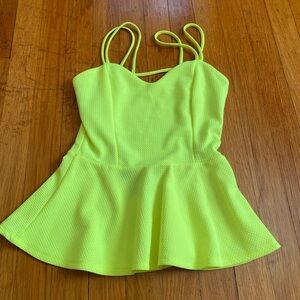 Wet Seal Yellow Peplum Tank Top